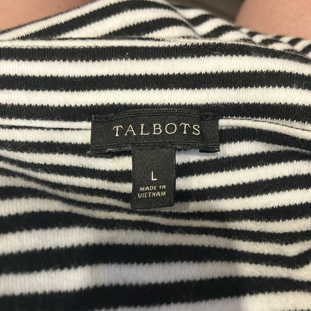 talbots striped dress with crochet trim - Picture 4 of 5